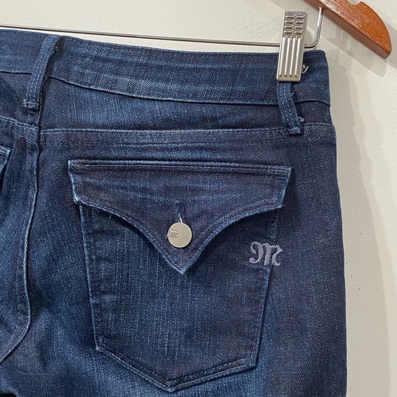 Miss Me Megan Dark Blue Low cut Stretch Denim Bootcut Flap Jeans 28 - Picture 15 of 15